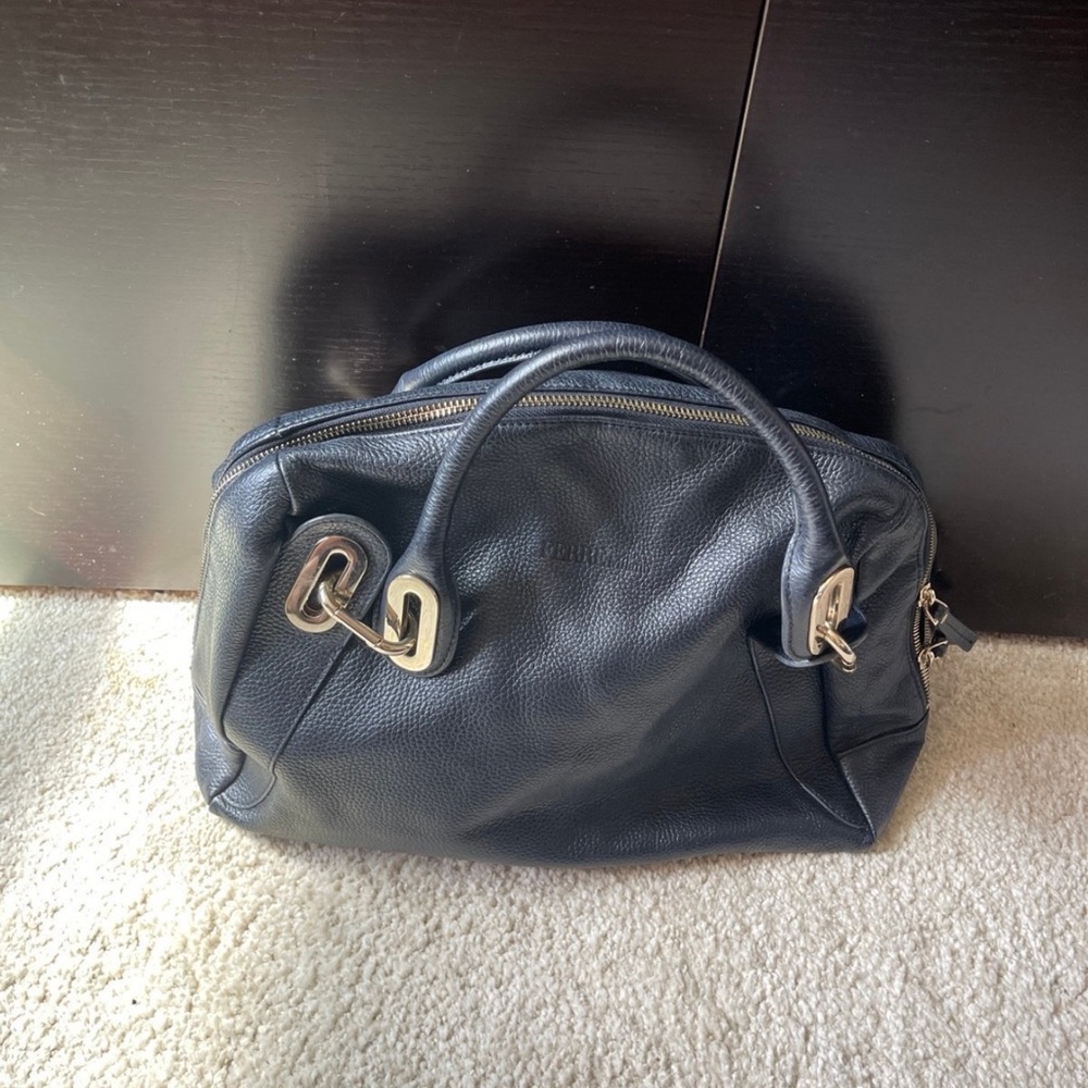 Gianfranco Ferre Blue Satchel Sleek Design